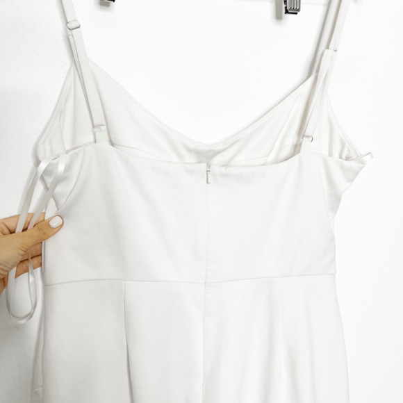 Katie May Call Me Slim Dress Gown Ivory crepe Sleeveless Maxi side slit 1X - Picture 5 of 9